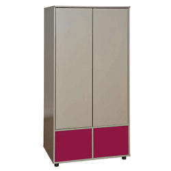 Stompa Uno S Plus Tall Wardrobe White/Pink